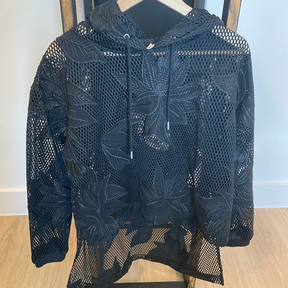 FREE PEOPLE HI LOW MESH HOODIE